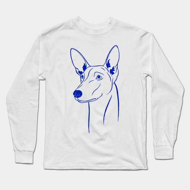 Pharaoh Hound (Golden Yellow and Blue) Long Sleeve T-Shirt by illucalliart